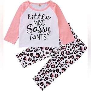 LITTLE MISS SASSY PANTS PINK LEOPARD SET